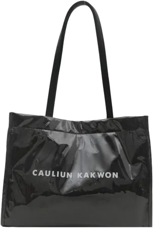 PVC Tote Bag Women Clear Trendy Totes Bags Plastic Carry All Bag Kraft Paper Hobo Shoulder Handbag for Work Travel