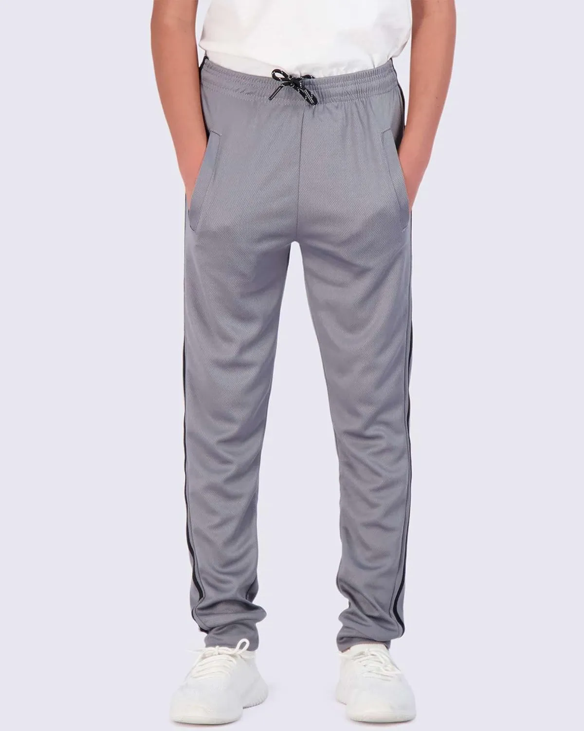 Real Essentials 3 Pack: Boy's Mesh Active Athletic Casual Jogger Sweatpants with Pockets