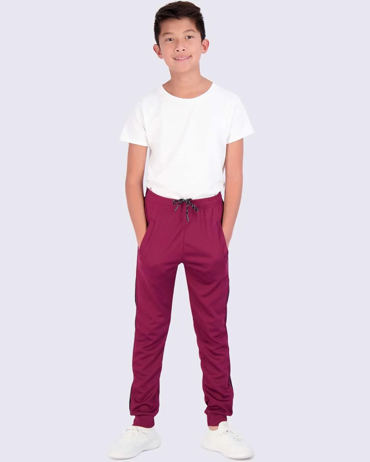 Real Essentials 3 Pack: Boy's Mesh Active Athletic Casual Jogger Sweatpants with Pockets