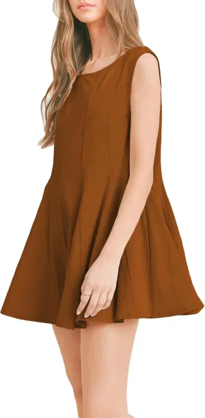 Rompers for Women Casual Sleeveless Jumpsuits Summer Loose Onesie Romper Dress with Pockets