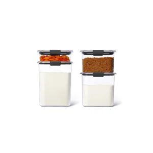 Rubbermaid Brilliance Tritan Airtight Pantry Food Storage 8-Pc Set, 2.8 Qt, Dishwasher Safe