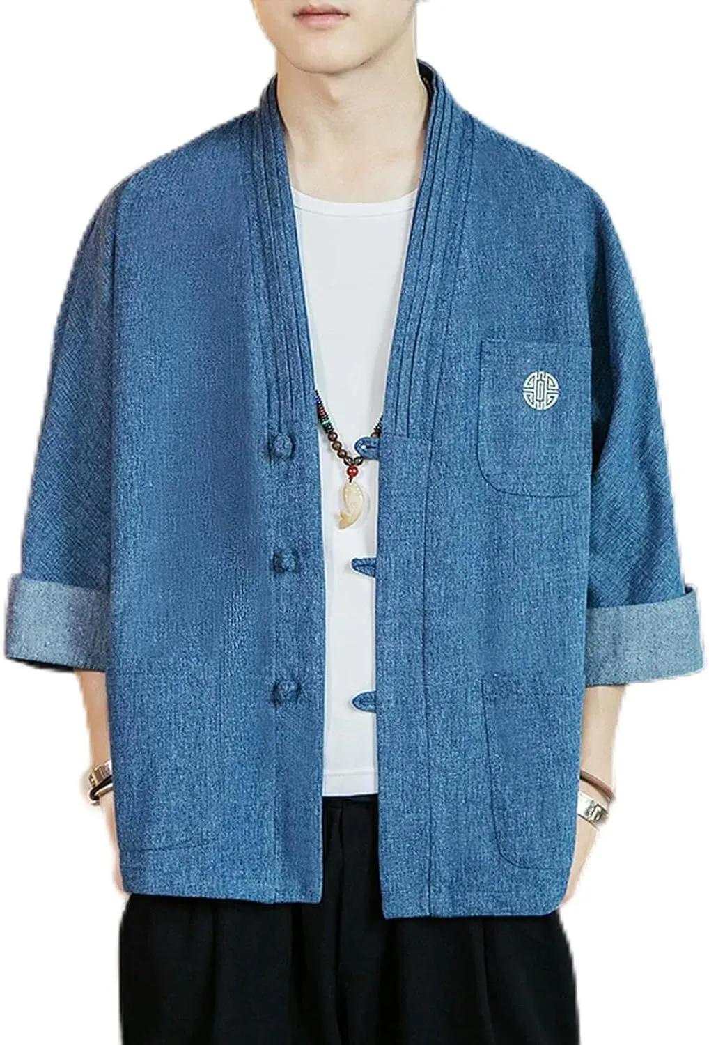 Shirt Kimono Haori Samurai Robes Gown Chinese Cardigan Jackets Retro Tops Fashion Denim Coats Casual Blouse