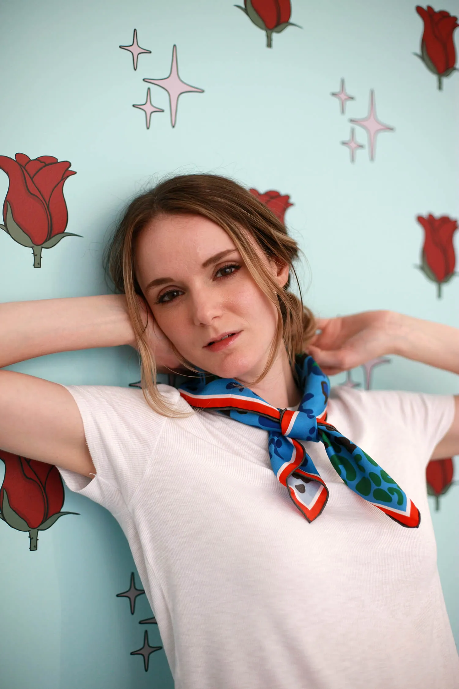 Silk Bandana with Footsteps of the Leopard