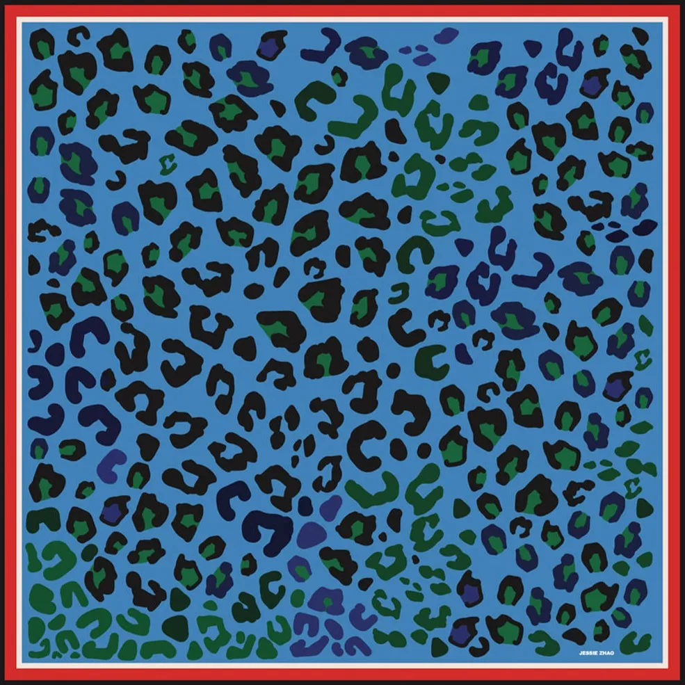Silk Bandana with Footsteps of the Leopard