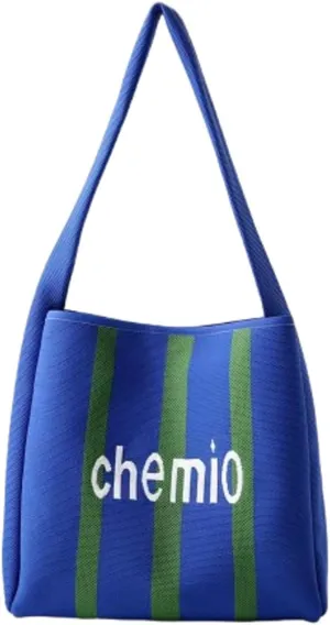 Slouchy Crochet Tote Bag Women Knit Hobo Bags Stripe Shoulder Bag Trendy CrossBody Purse Knitted Travel Satchels Handbag