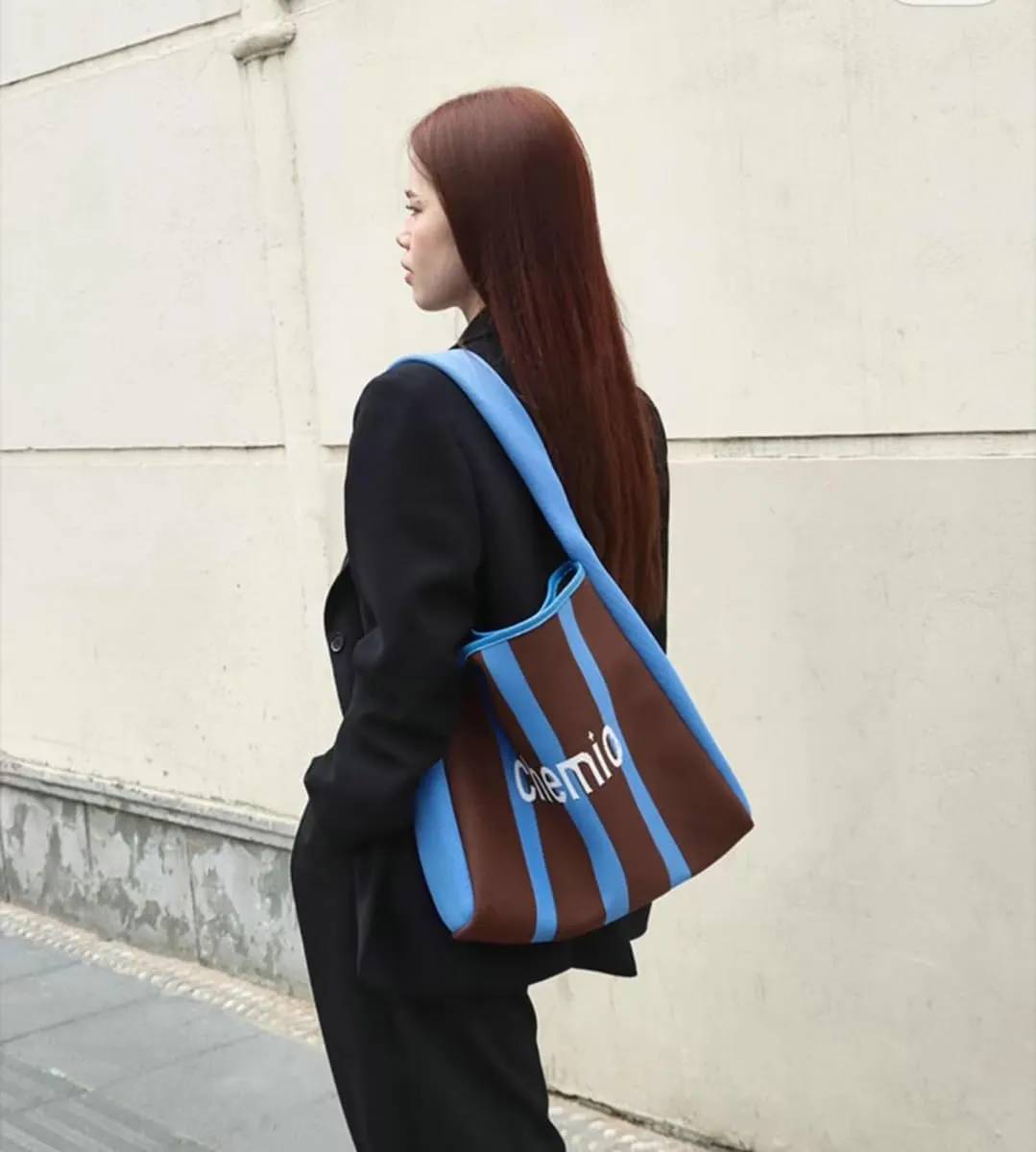 Slouchy Crochet Tote Bag Women Knit Hobo Bags Stripe Shoulder Bag Trendy CrossBody Purse Knitted Travel Satchels Handbag