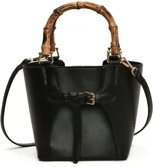 Slouchy PU Leather Bucket Bag Women Crescent Hobo Bags Trendy Crossbody Purse Satchels Shoulder Bag Top-handle Tote Handbag
