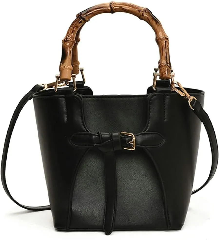 Slouchy PU Leather Bucket Bag Women Crescent Hobo Bags Trendy Crossbody Purse Satchels Shoulder Bag Top-handle Tote Handbag