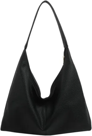 Slouchy PU Leather Crescent Hobo Bags Women Crossbody Purse Trendy Shoulder Bag Top-handle Satchels Travel Tote Handbag