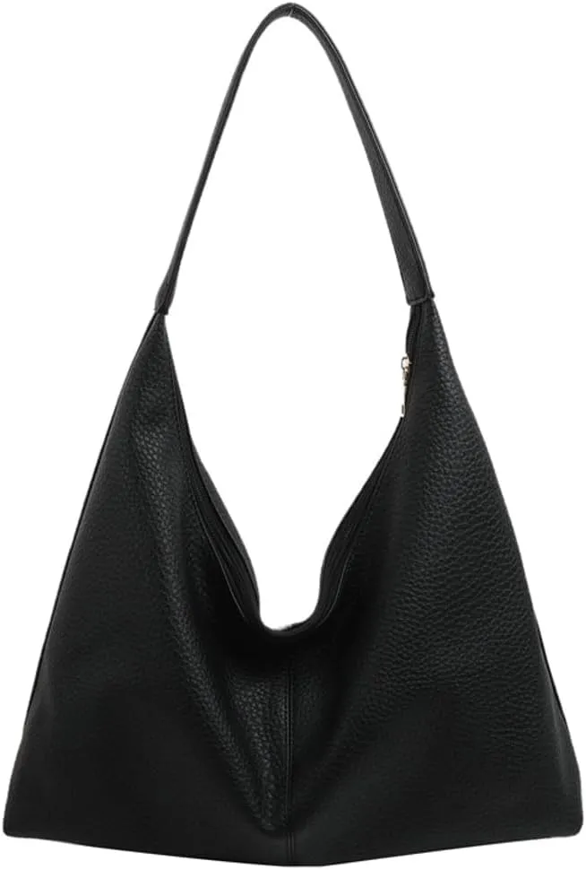Slouchy PU Leather Crescent Hobo Bags Women Crossbody Purse Trendy Shoulder Bag Top-handle Satchels Travel Tote Handbag