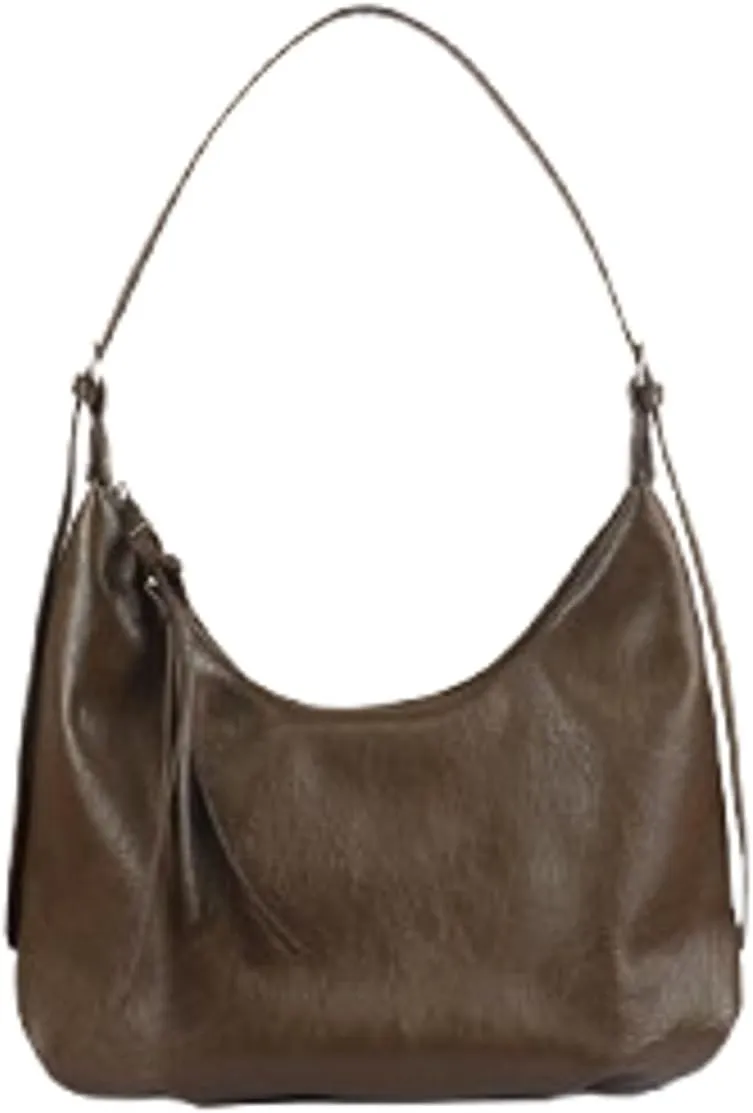 Slouchy PU Leather Crescent Shoulder Bag Women Trendy Crossbody Purse Hobo Bags Cute Satchels Top-handle Tote Handbag 2024