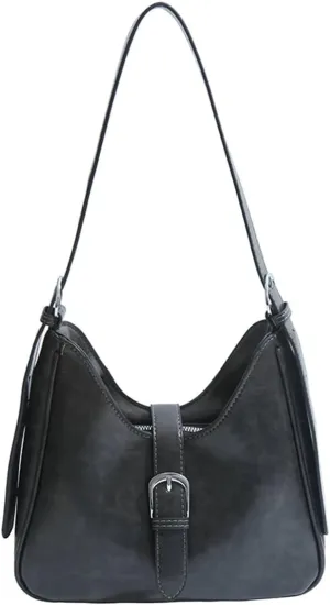 Slouchy PU Leather Hobo Bags Women Trendy Shoulder Bag Crescent Crossbody Purse Cute Top-handle Satchels Bag Tote Handbag