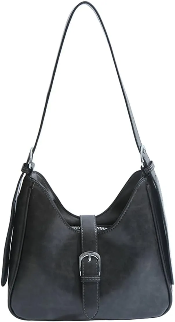 Slouchy PU Leather Hobo Bags Women Trendy Shoulder Bag Crescent Crossbody Purse Cute Top-handle Satchels Bag Tote Handbag