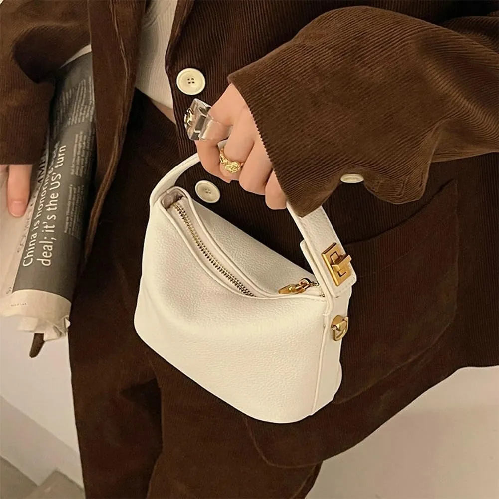 Slouchy PU Leather Hobo Bags Women Trendy Shoulder Bag Crescent Crossbody Purse Top-handle Satchels Bag Cute Tote Handbag