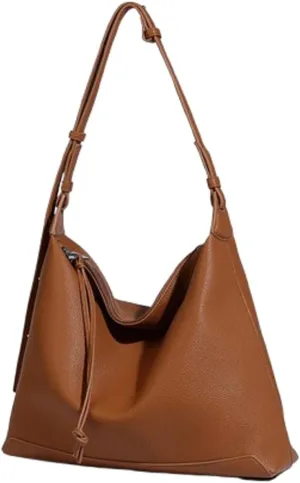 Slouchy PU Leather Hobo Bags Women Trendy Shoulder Bag Cute Crescent Crossbody Purse Satchels Bag Top-handle Tote Handbag