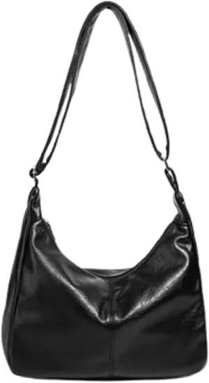 Slouchy PU Leather Tote Bag Women Crescent Hobo Bags Crossbody Purse Trendy Shoulder Bag Satchels Top-handle Tote Handbag
