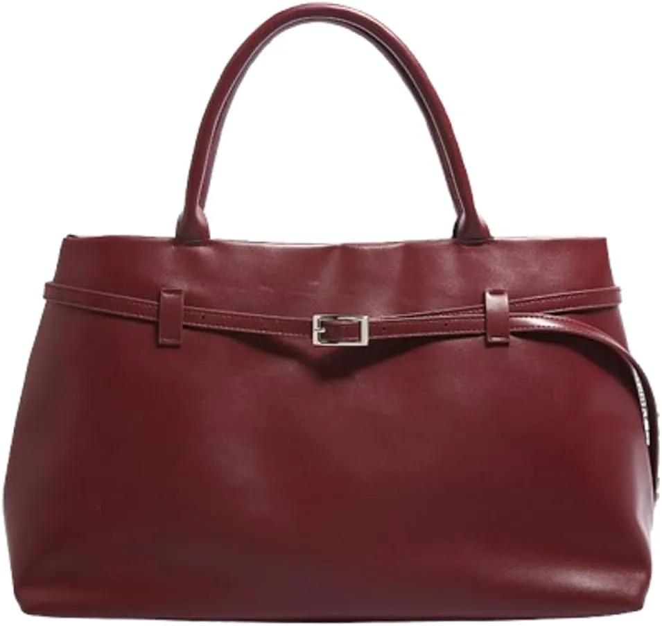 Slouchy PU Leather Tote Bag Women Hobo Bags Trendy Shoulder Bag Crescent Crossbody Purse Top-handle Satchels Tote Handbag