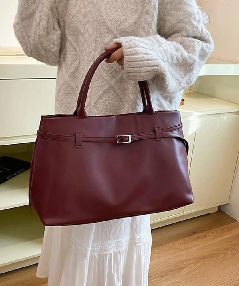 Slouchy PU Leather Tote Bag Women Hobo Bags Trendy Shoulder Bag Crescent Crossbody Purse Top-handle Satchels Tote Handbag