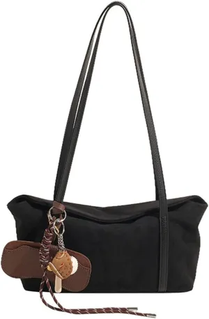 Slouchy Suede Bucket Hobo Bags Crescent Satchels Underarm Shoulder Bag Trendy Crossbody Purse Top-handle Tote Handbag 2024