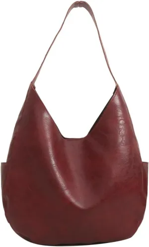 Soft Vegan Leather Shoulder Bag for Women Large Dumpling Tote Purse Retro Working Handbag Top Handle Satchels
