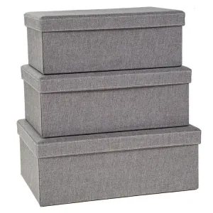 Storage Boxes set of 3, Gray Birch  (Wholesale)