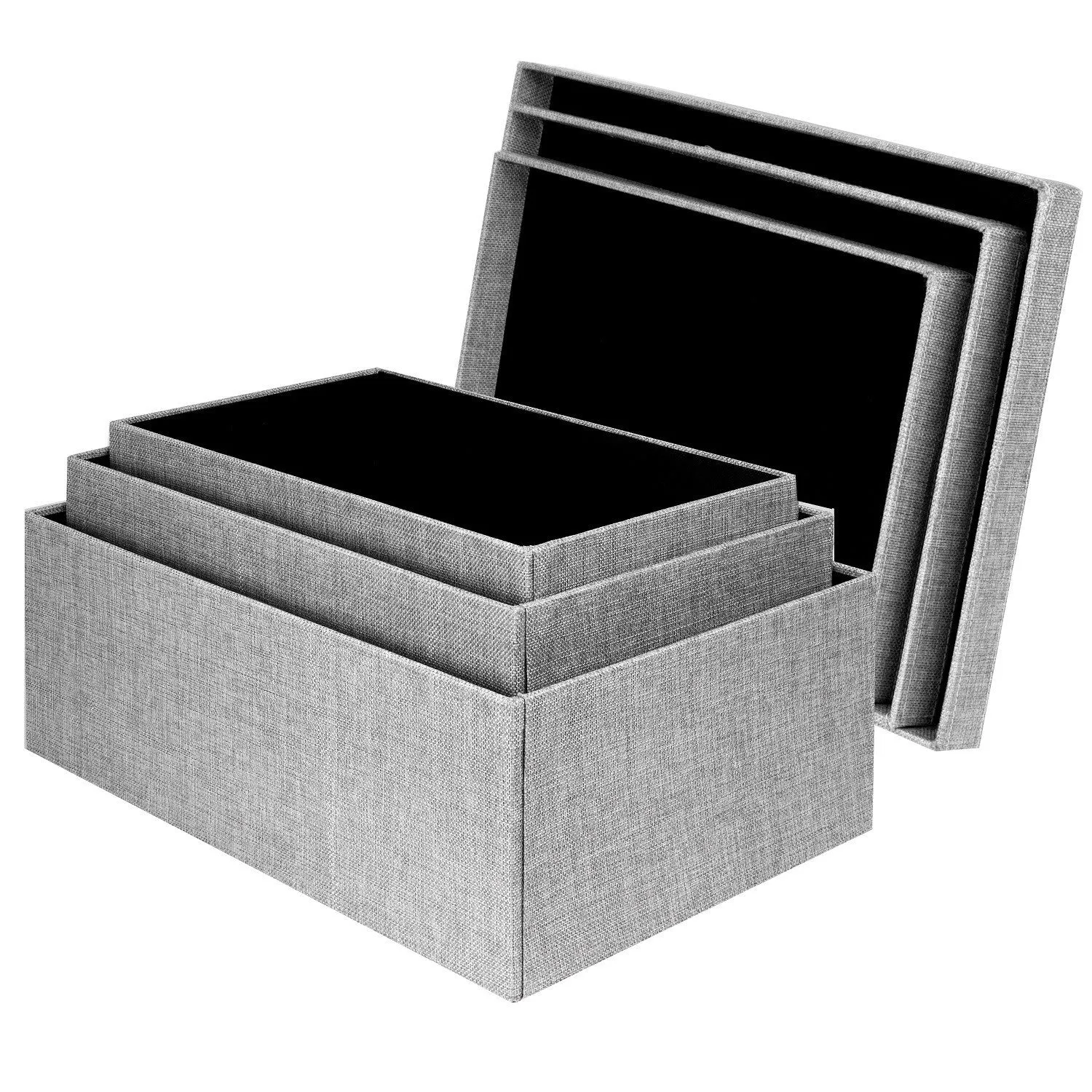 Storage Boxes set of 3, Gray Birch  (Wholesale)