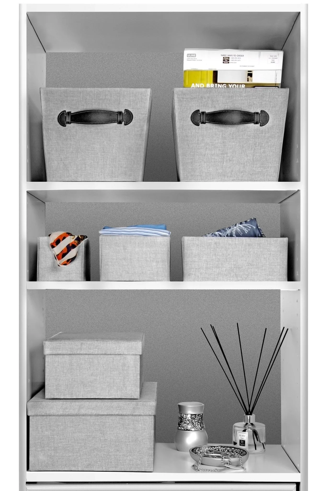 Storage Boxes set of 3, Gray Birch  (Wholesale)