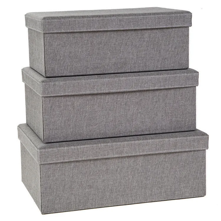 Storage Boxes set of 3, Gray Birch  (Wholesale)