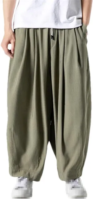 Streetwear Hip Hop Trousers Men's Wide Leg Pants Korean Sweatpants Casual Bloomers Harem Pant