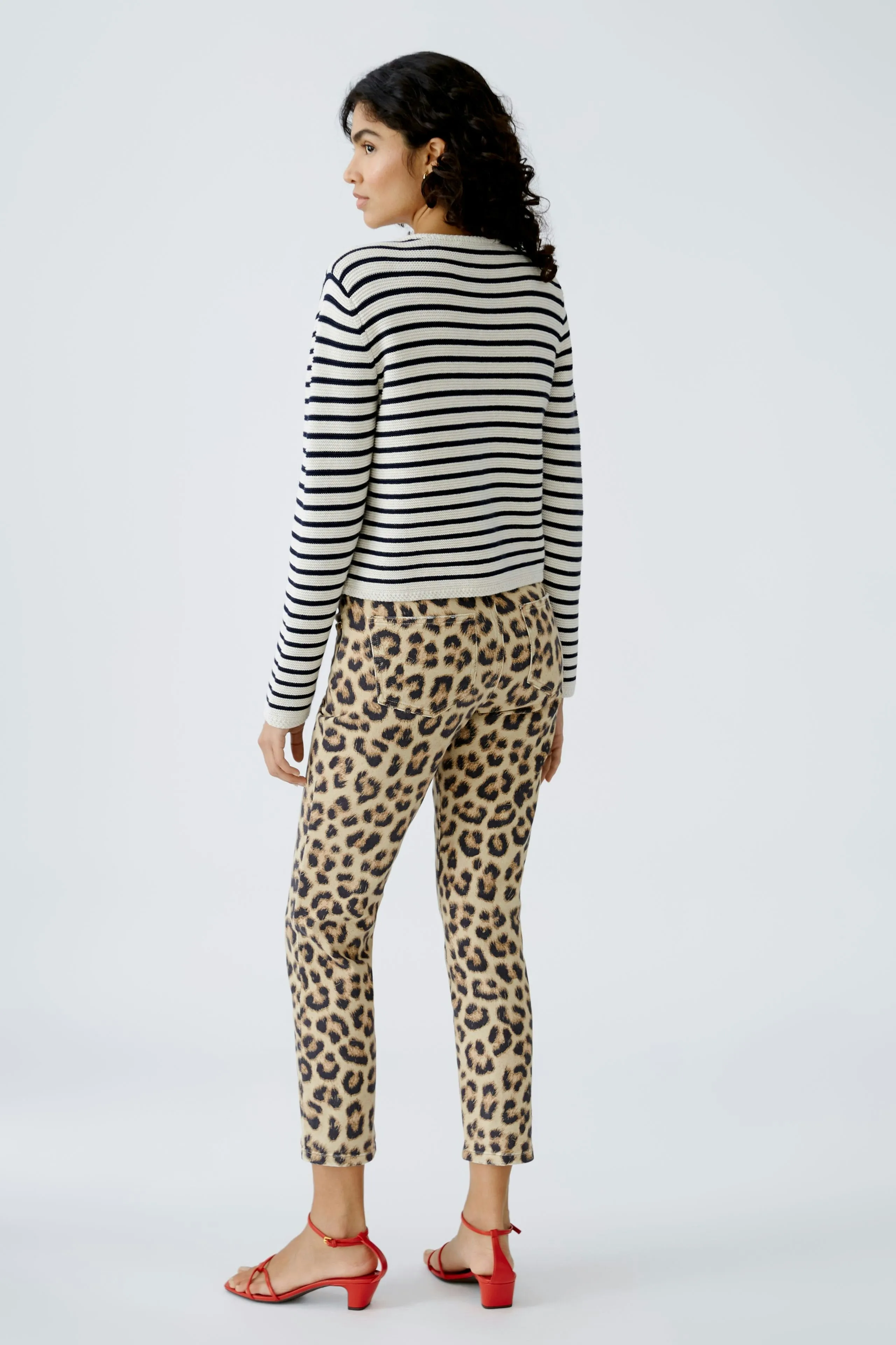 Striped Cardigan - White & Navy
