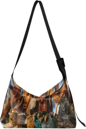 Stylish Western Boots Hobo Crossbody Bags for Women Leather Large Shoulder Bag Cross Body Colorful Trendy Womens Tote Bags Handbag for Travel Shopping