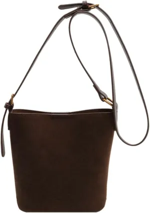 Suede Bucket Bag Shoulder Underarm Bag for Women Suede Satchels Handbag Crossbody Bag Slouchy Shoulder Bag Tote Purse