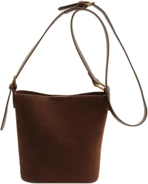 Suede Bucket Bag Shoulder Underarm Bag for Women Suede Satchels Handbag Crossbody Bag Slouchy Shoulder Bag Tote Purse