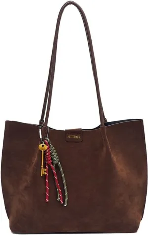 Suede Tote Bag for Women Trendy Large Underarm Shoulder Bag Satchels Suede Tote Handbag Work Travel Purse