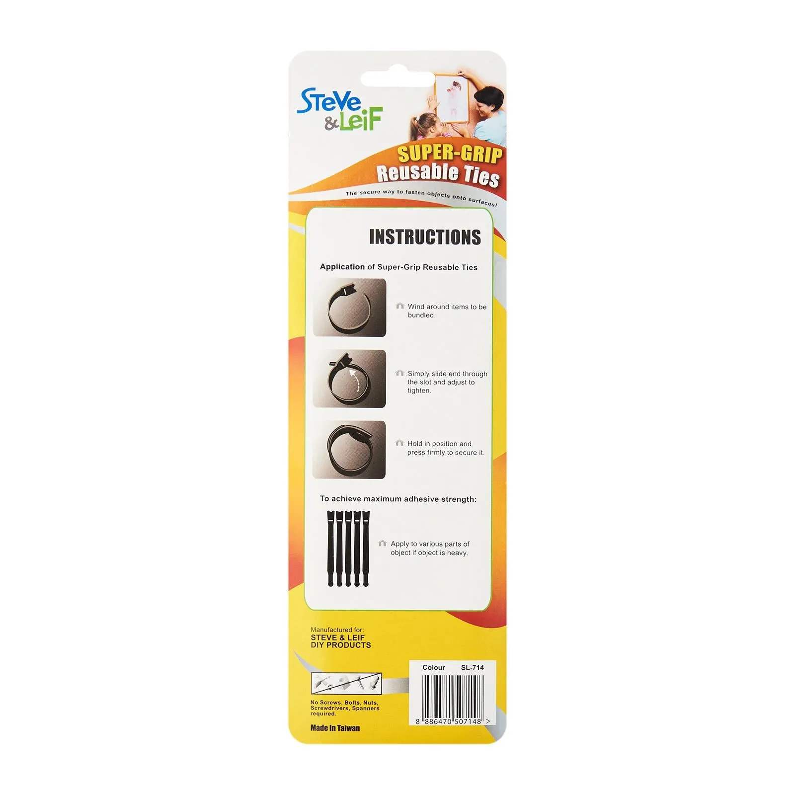 SuperGrip Colour Usable Cable Ties (5Pcs)