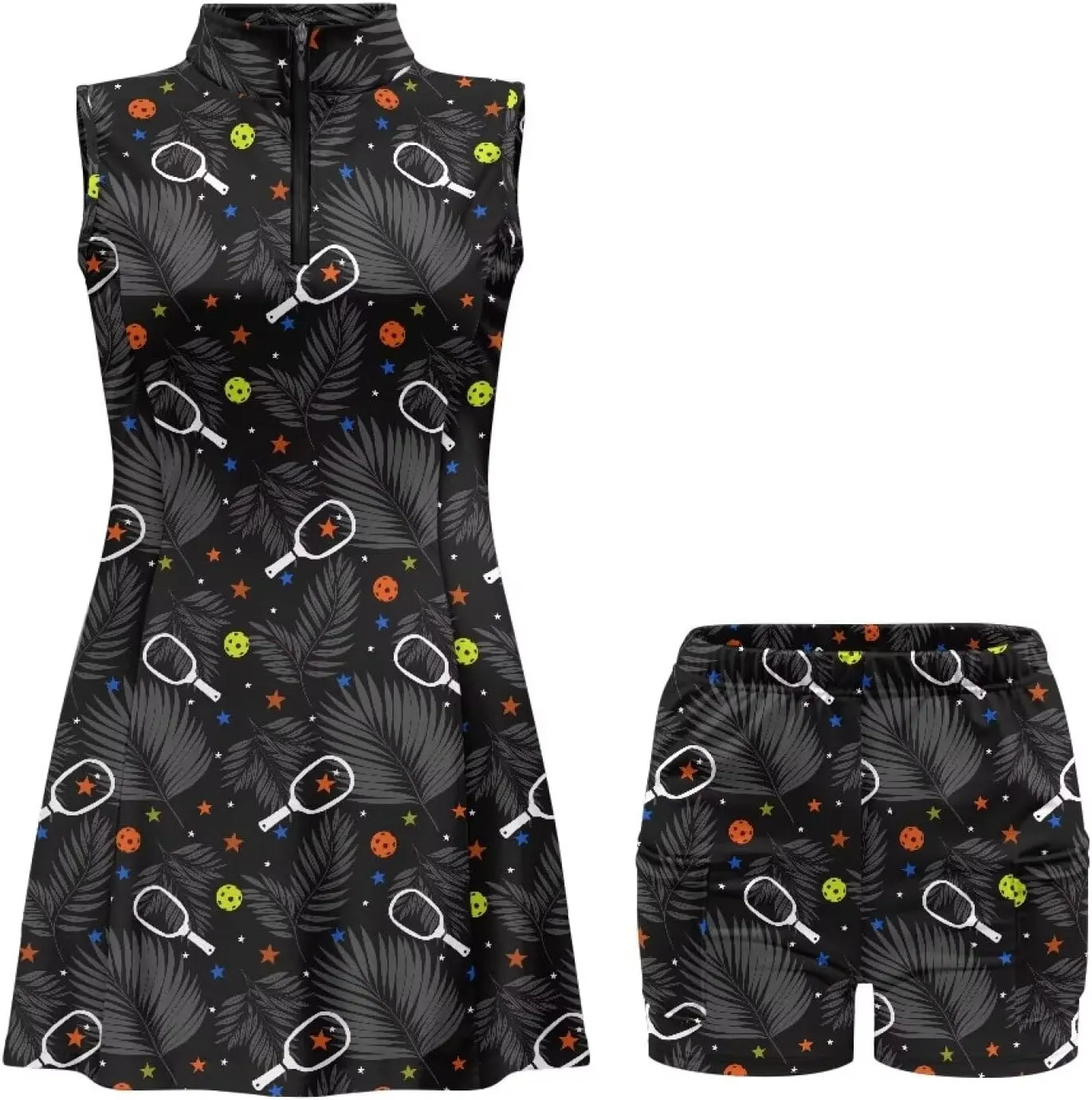 Tennis Dresses for Women, Sleeveless Workout Active Athletic Exercise Dresses Golf Dresses with Built in Shorts