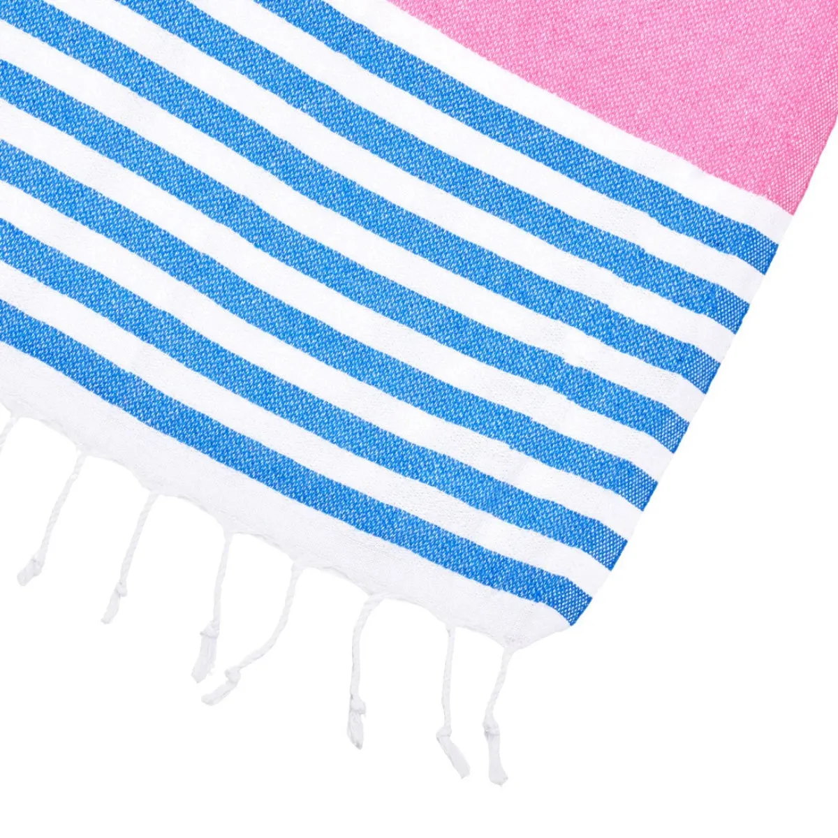 Tolu Pink & Blue Thin Turkish Towel