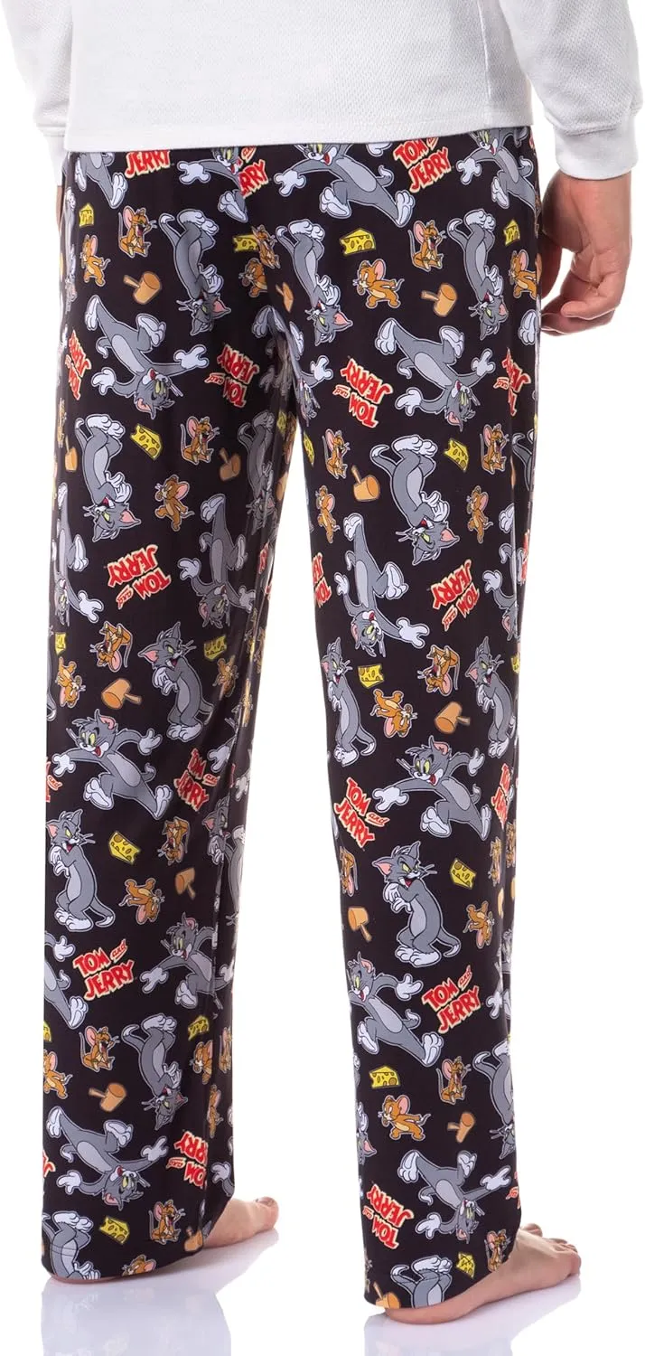 Tom and Jerry Men's Cheese Tossed Print Sleep Pajama Pants for Adults