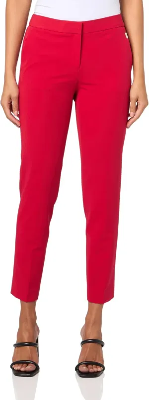 Tommy Hilfiger Women's Suits Sloane Slim-Leg Ankle Pants, Scarlet, 10