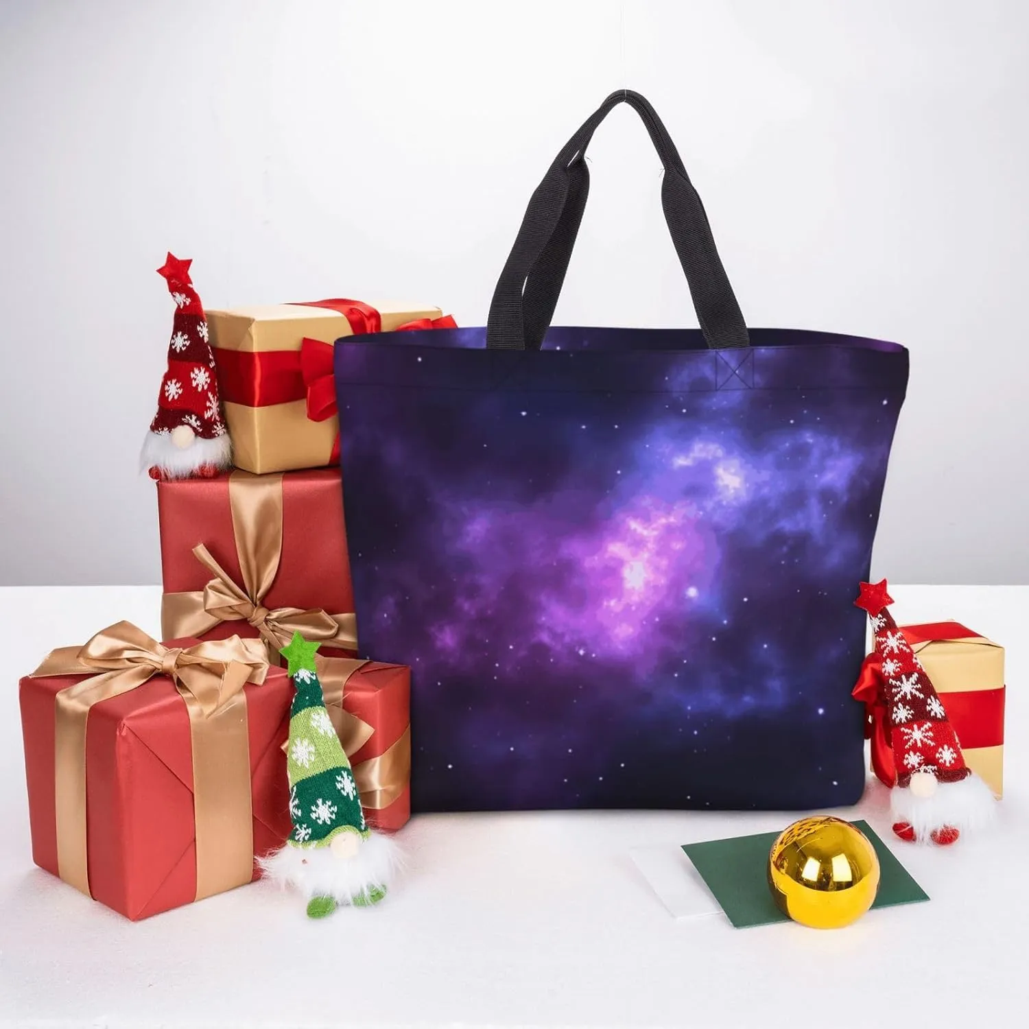 Tote Bag for Women Reusable Grocery Bags Milk Duck Yellow Tote Bag with Inner Pocket Travel Tote for Shopping