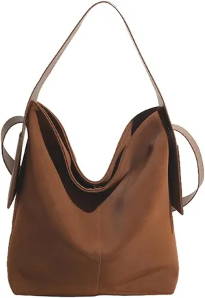Trendy Suede Bucket Bag Women Hobo Bags Crescent Shoulder Bag Crossbody Purse Slouchy Satchels Bag Mini Tote Handbag 2024