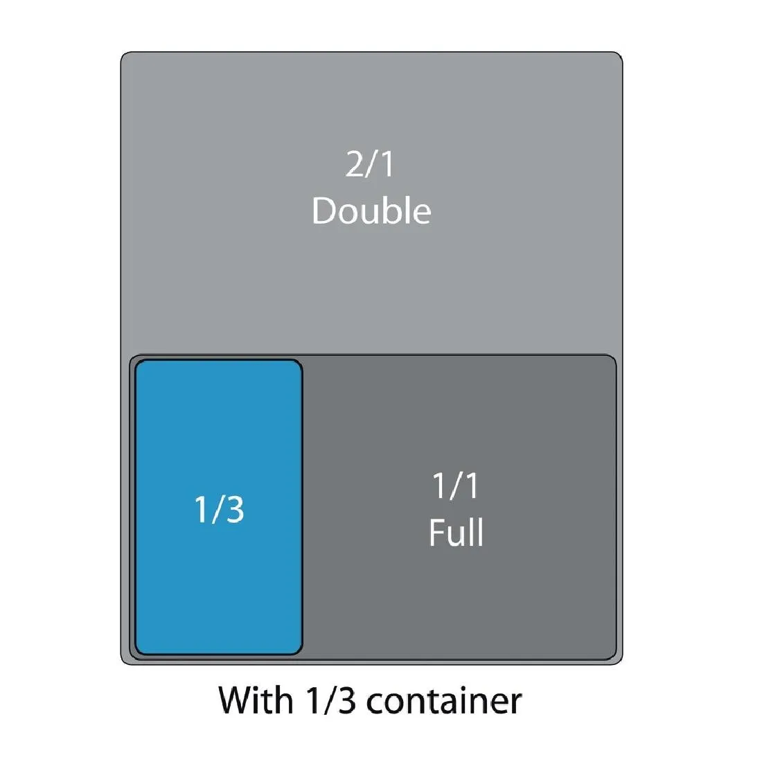 U462 Vogue Polycarbonate 1/3 Gastronorm Container 65mm Black