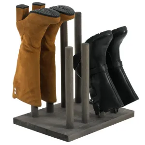 Vintage Gray Solid Wood Boot Holder Stand
