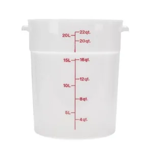 Winco PPRC-22W 22 Qt. White Food Storage Container
