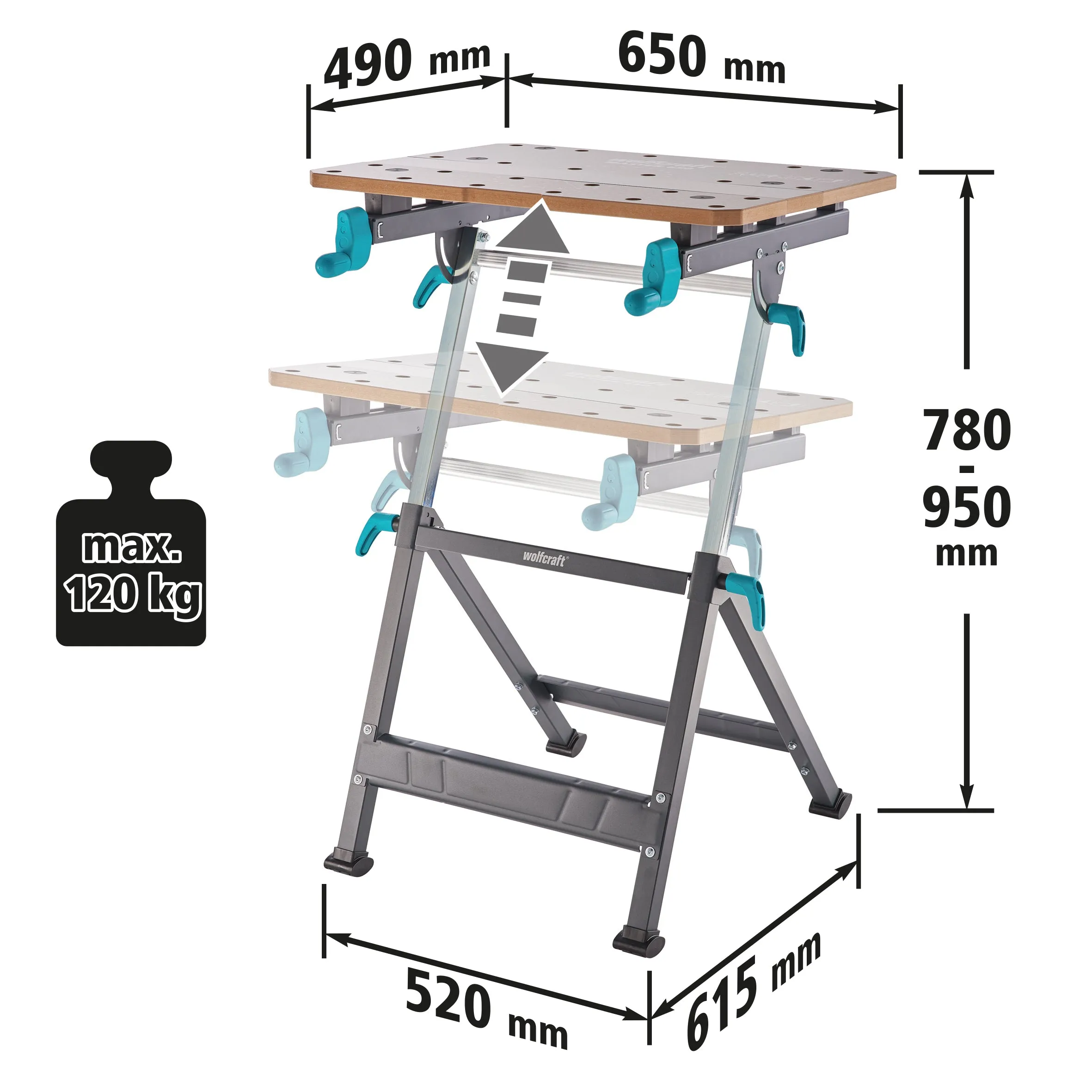 Wolfcraft MASTER 650 ERGO Clamping and Working Table 6870000