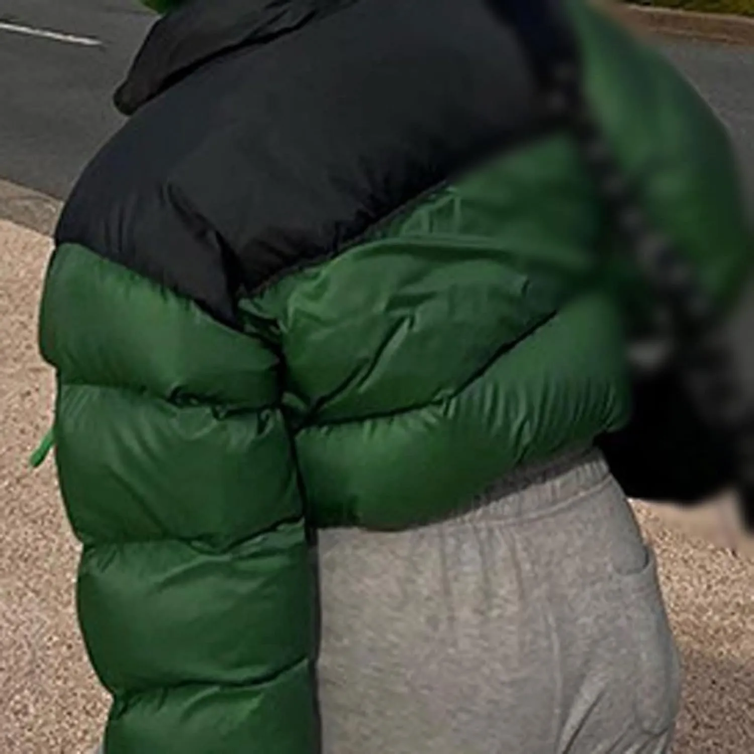 Women jacket Stand Collar Green Black Patchwork Quilted Jacket Women Autumn Winter Cotton Padded Pockets Warm Coats