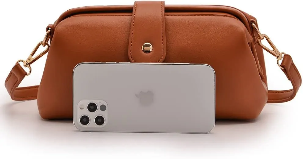 Women Retro Handbag Leather Handbag Fashion Crossbody Bags Premium Purse Barrel Bags Handle Work Totes