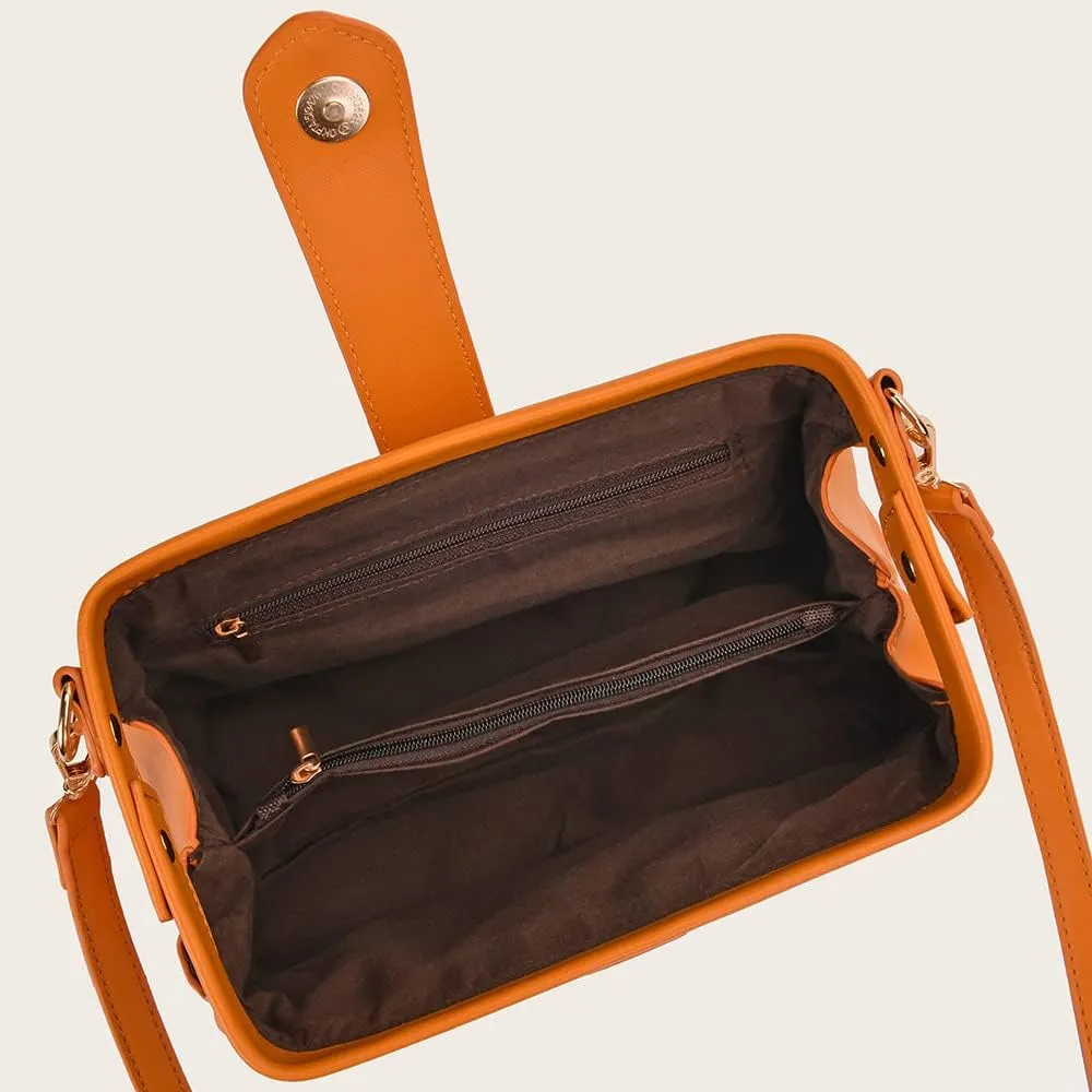Women Retro Handbag Leather Handbag Fashion Crossbody Bags Premium Purse Barrel Bags Handle Work Totes