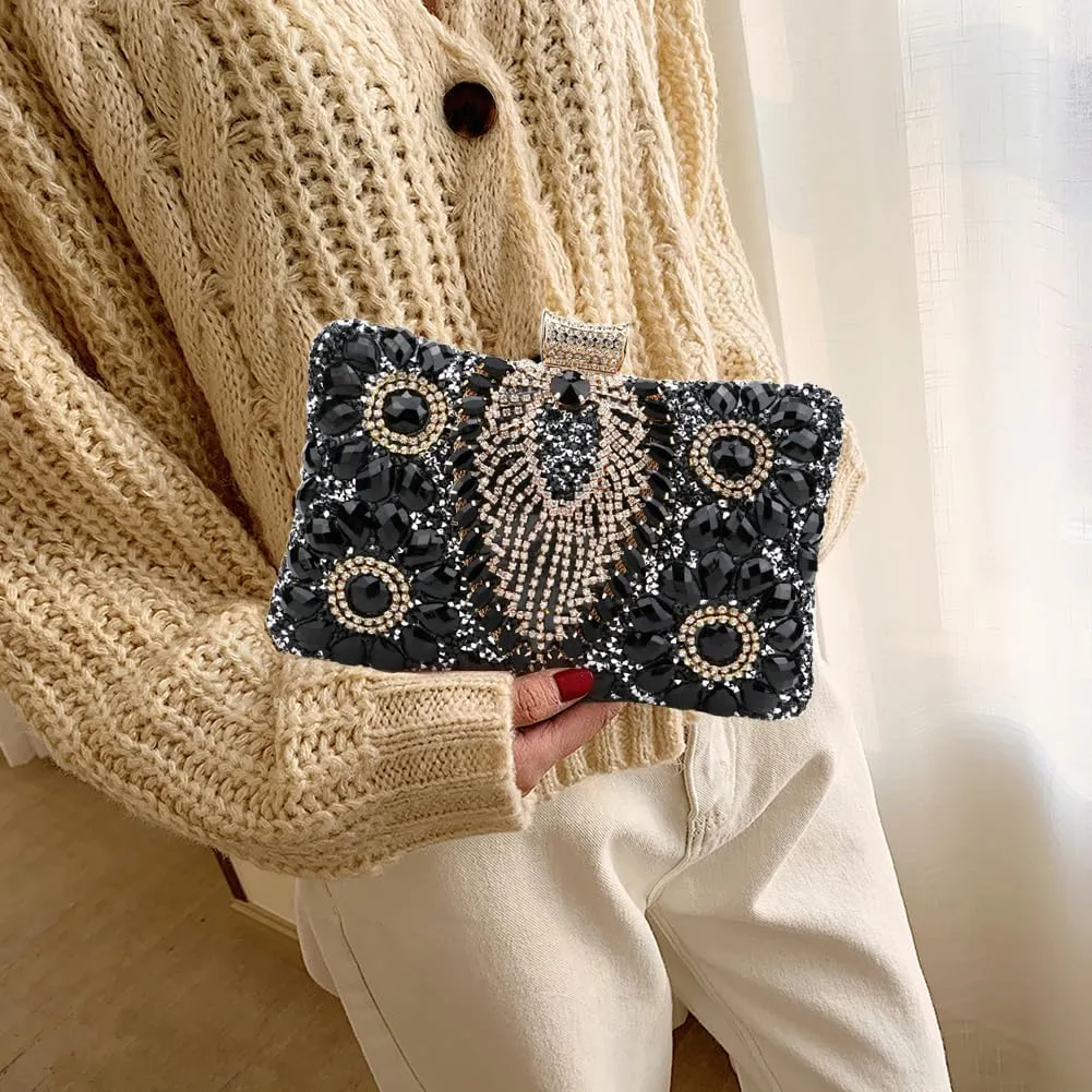 Women Shoulder Bag Rhinestones Shinny Crossbody Bag Glitter Evening Bags for Parties Wedding Clubs