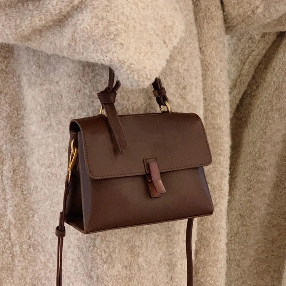 Women Shoulder Bags Genuine Leather Satchels Nutcracker Decoration Messenger Bag Large Capacity Tote